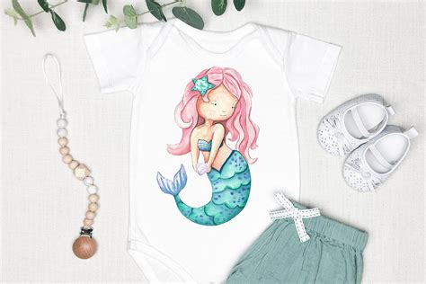 Mermaids And Friends Underwater World Mermaids Watercolor Set Etsy