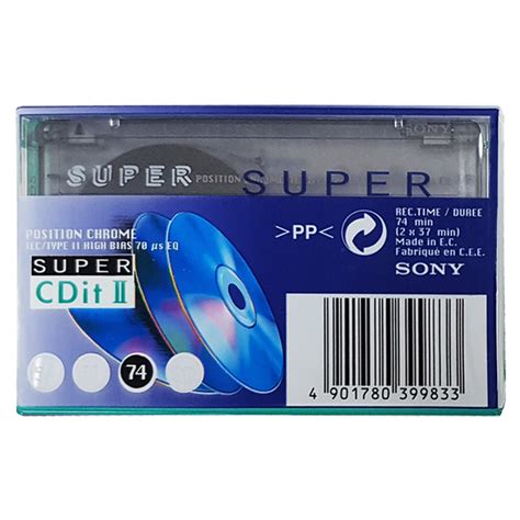 Sony Super Cdit Ii C74 Chrome Blank Audio Cassette Tapes Retro Style Media