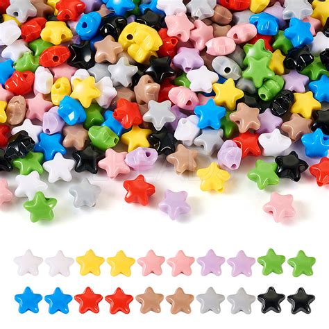 200Pcs 10 Colors Opaque Acrylic Beads Lbeads