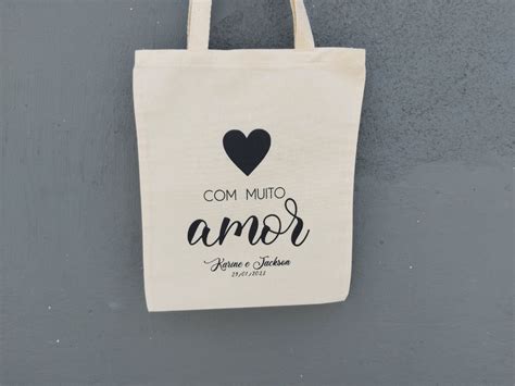 Sacola Ecobag Para Madrinha Personalizada Arte Cor X Cm