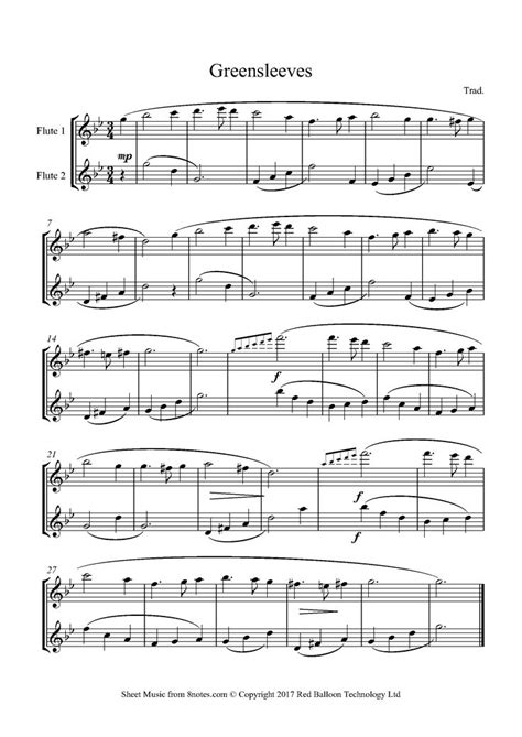 sheet music with the words greenleves on it