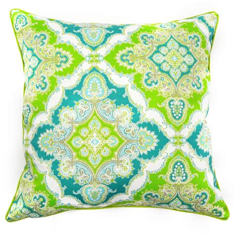 Jiti Outdoor New Zoso Bold Damask Patterned Square Throw Pillows Cushi ...