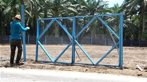 Building Farm Gate From C Channel Steel Ep14 Pasang Pintu Pagar