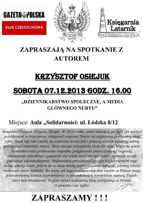 Kluby Gazety Polskiej Częstochowa spotkanie z Krzysztofem