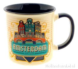 Beker Vintage Amsterdam Skyline Blauw Kopen Bij HollandWinkel NL