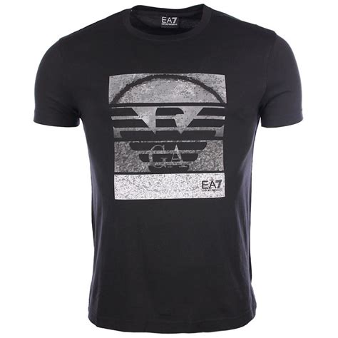 Emporio Armani Ea7 3yptd9 Cotton Printed Black T Shirt Clothing From