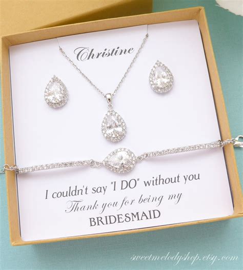 Personalized Bridesmaid Gifts Bridesmaid Jewelry Set | Etsy