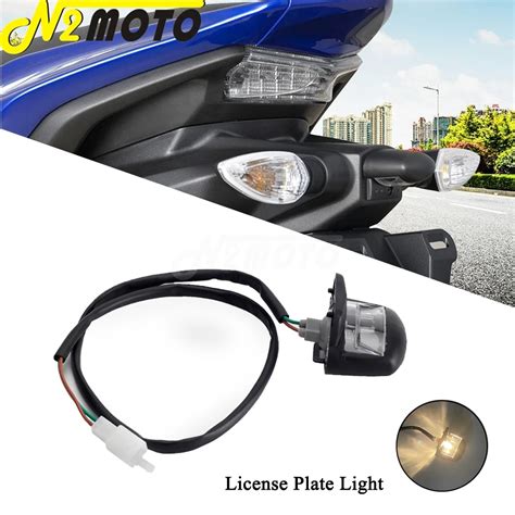 Motorcycle LED Tail Rear Light License Plate Light E9 Emark For Yamaha