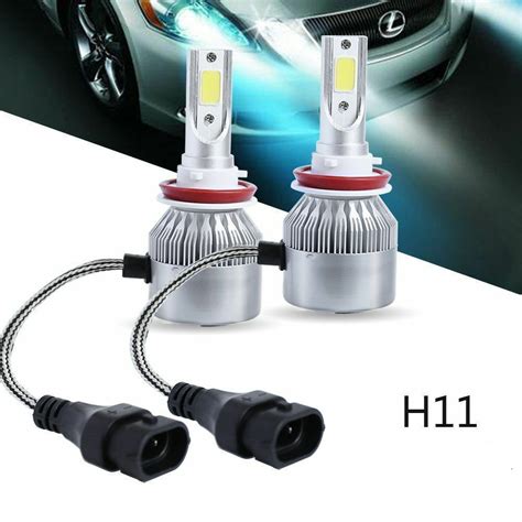 H11 Led Headlight Kit Light Bulbs 6000k 360 Degree Clear Beam Ubay