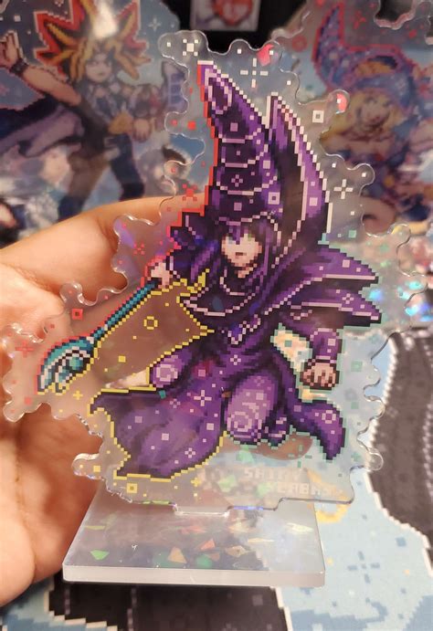 Monster Cards Acrylic Standee Pixel Art Double Sided Cracked Etsy