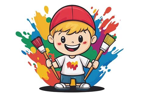 Cartoon Style Logo Adorable Boy | Premium AI-generated vector