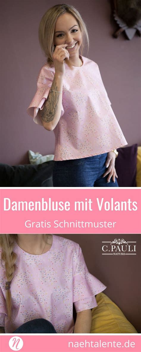 Bluse Mit Volant Rmeln F R Damen In Gr S M Und L Bluse