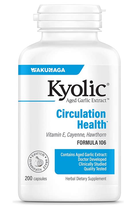 Kyolic Aged Garlic Extract Formula 106 Circulation 200 Capsules