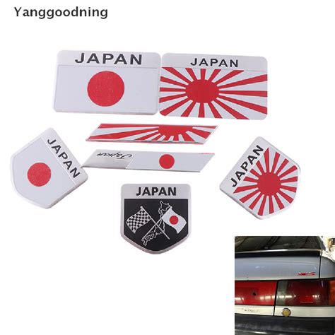 Yanggoodning Pc Japan Flag Logo Emblem Alloy Badge Car Motorcycle