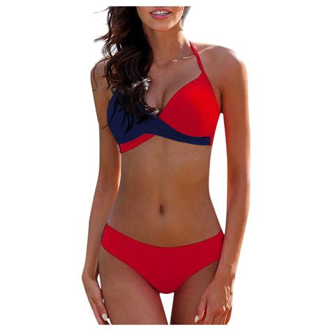 Dengdeng High Waisted Bikini Sets For Women Thong Two Piece Bathing