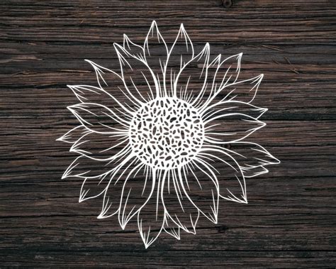 Sunflower Svg Black And White Free High Quality Perfect For Your Design