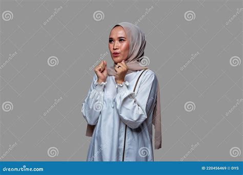 Woman Wearing A Hijab With A Shocked Expression Stock Image Image Of