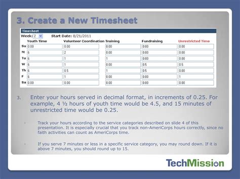 TechMission Corps Timesheet Process for Members | PPTX