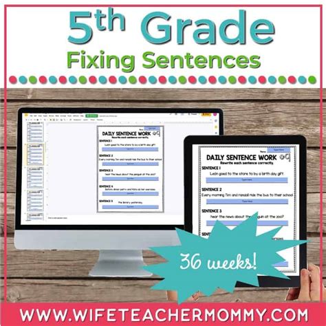 36 Weeks Of 5th Grade Fixing Sentences Teacher Approved Worksheets