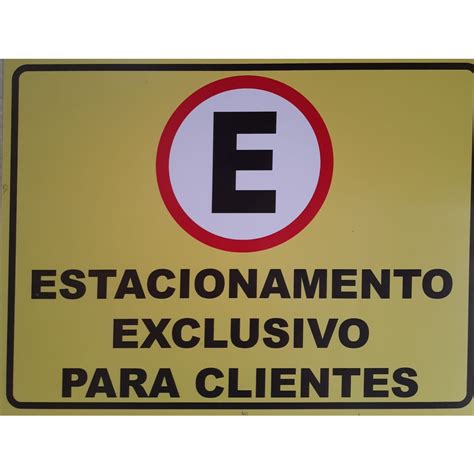 Placa Estacionamento Exclusivo Para Clientes Shopee Brasil