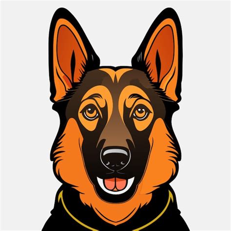 Premium Vector German Shepherd Vector Illustration Cartoon