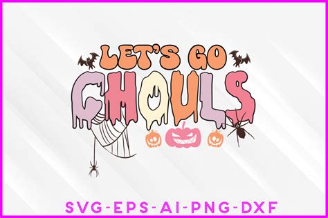 Lets Go Ghouls Groovy Halloween Retro Graphic By Designer Sultana