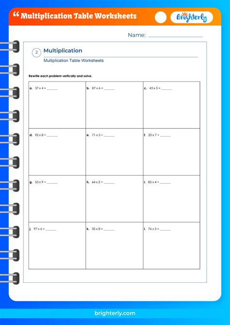 Multiplication Table Worksheets for Kids of All Grades [PDFs]