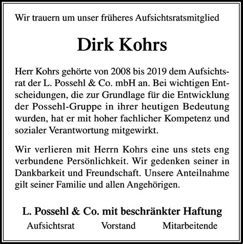 Dirk Kohrs Gedenken Stormarner Tageblatt