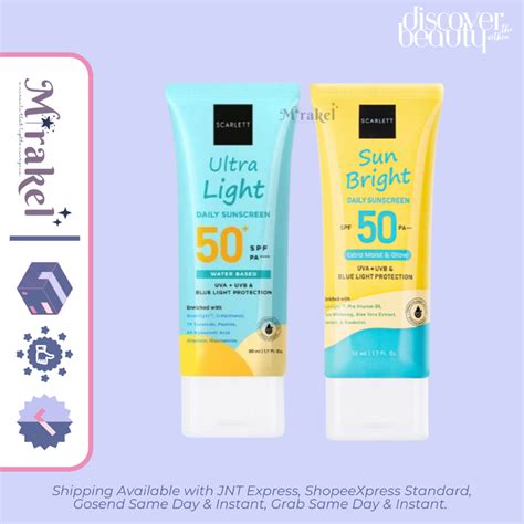 Jual Scarlett Whitening Sunscreen Sun Bright Daily Spf 50 Pa Ultra Light Daily Sunscreen