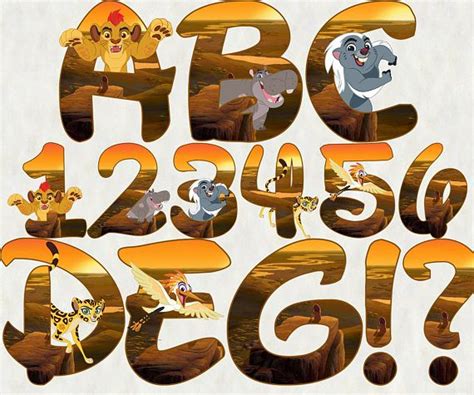 Lion Guard Alphabet Instant Download Digital Letters And Numbers