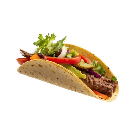 Mexican Magic Delicious Beef Taco with Vegetables Isolated on