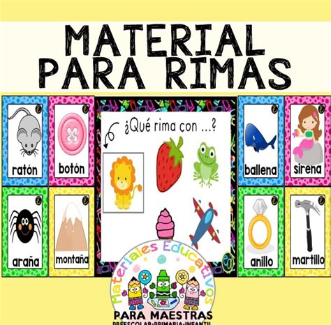 Ejercicios De Rimas Para Niños De Preescolar Rima Rima Con Juego