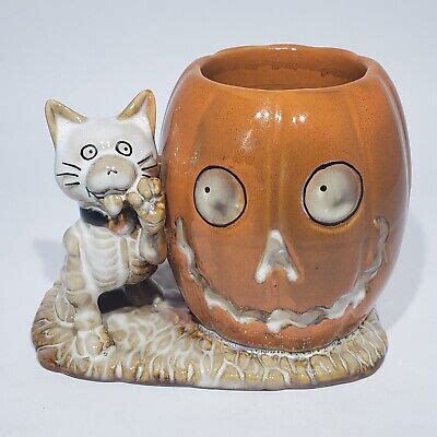 Yankee Candle Boney Bunch Halloween Cat Skeleton Pumpkin Votive