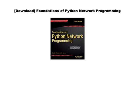 [pdf] Foundations Of Python Network Programming