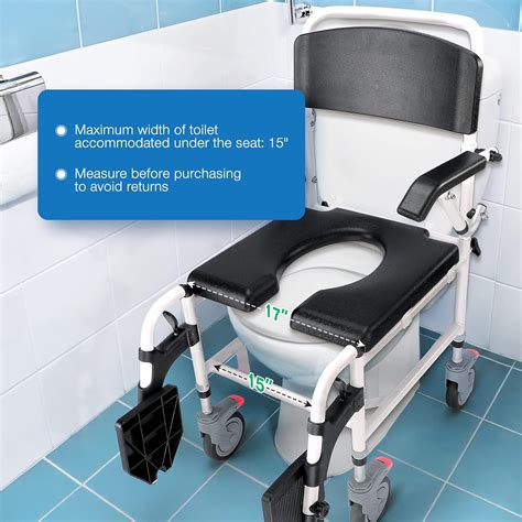 Buy GreenChief Shower Wheelchair with Commode, Rolling Shower Chair ...