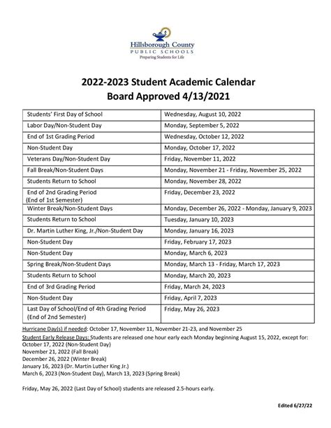 2025 26 School Calendar Hillsborough County Printable - Alanah Danyette