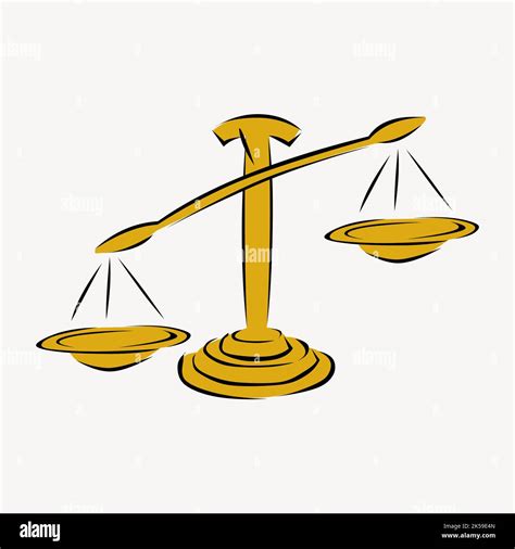 Scales Of Justice Clipart Object Illustration Vector Stock Vector