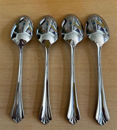 Oneida Community Royal Flute Stainless Teaspoons Set Of Euc Ebay