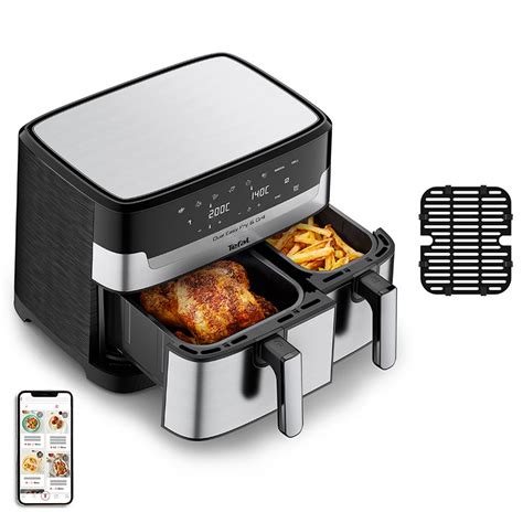 Tefal EY905C Dual Easy Fry Grill Deluxe XXL 8 4L Air Fryer JB Hi Fi