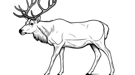 Realistic Elk Coloring Pages