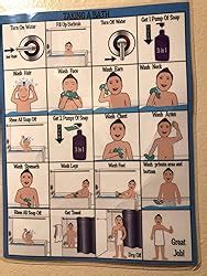 Amazon Hom Aba Ot Approved Step By Step Laminated X Bath Chart