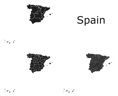 Mapa de españa con división regional Vector Premium