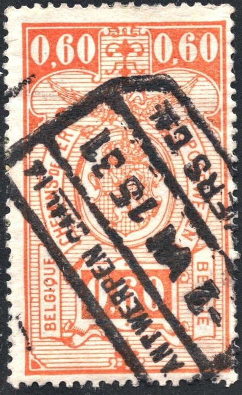 Belgium SC Q146 60 Fr Railway Stamp Coat Of Arms 1923 Used Europe