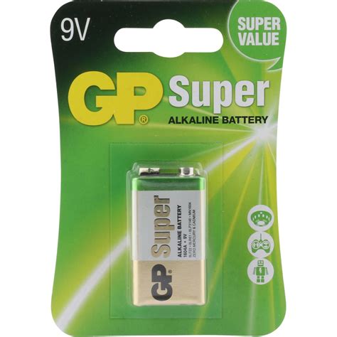 GP Batteries Super 6LR61 Alkaline E Block Batterie 9 0 V 1er Pack