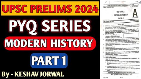 Upsc Prelims Pyq Of Modern History Years Subject Wise Prelims