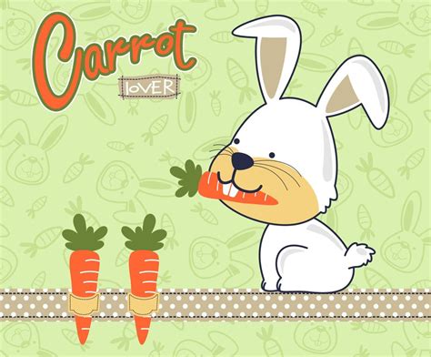 Funny bunny eating carrot, carrots and bunny head background pattern ...