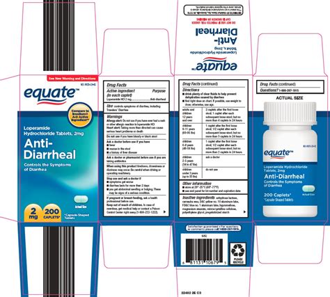 Equate Anti Diarrheal Loperamide Hydrochloride Tablet Film Coated