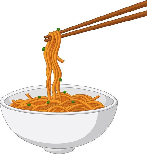 Asian Traditional Food With Noodles And Chopsticks 8386570 Vector Art