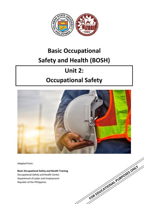 Basic Occupational Safety And Health Unit 2 Basic Occupational Safety