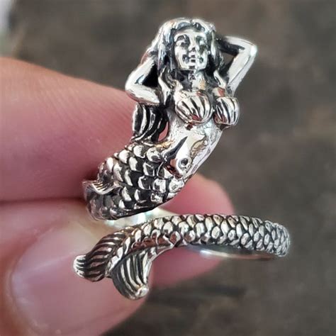 Silver Mermaid Ring Etsy